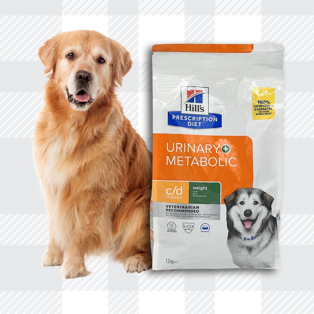 AETN Creations Dry Dog Food Prescription Diet c/d Urinary Metabolic 1.5kg Bag Weight Management and Urinary Health Support with AETN Chicken Jerky Treat
