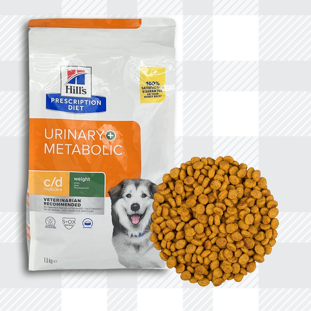 AETN Creations Dry Dog Food Prescription Diet c/d Urinary Metabolic 1.5kg Bag Weight Management and Urinary Health Support with AETN Chicken Jerky Treat
