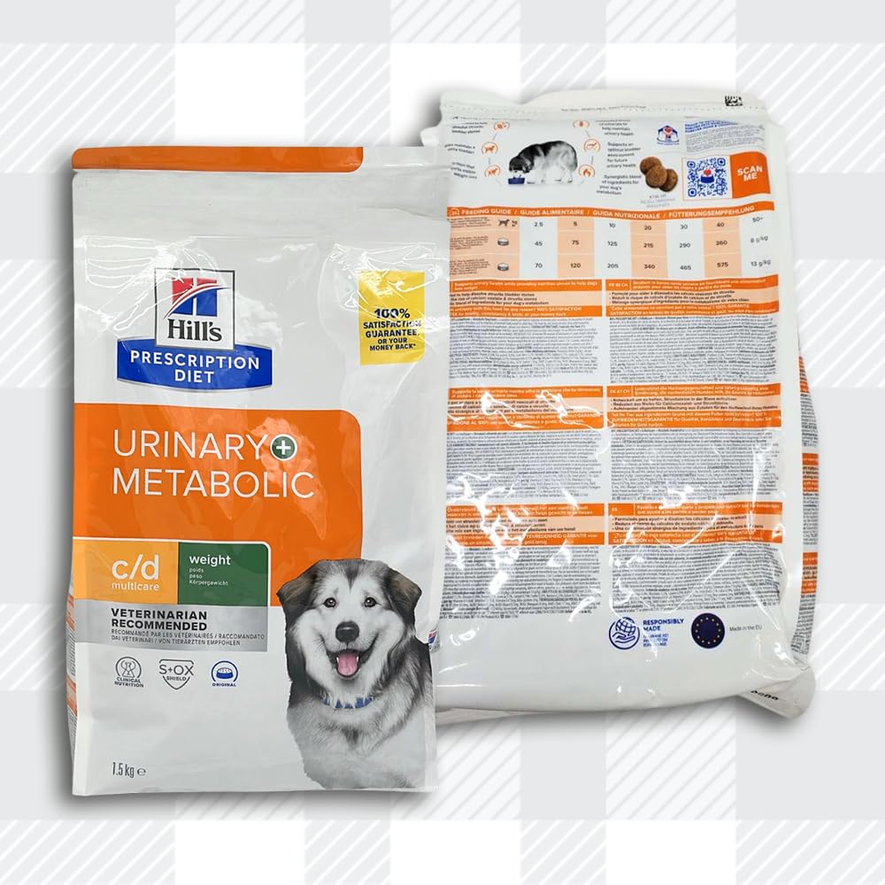AETN Creations Dry Dog Food Prescription Diet c/d Urinary Metabolic 1.5kg Bag Weight Management and Urinary Health Support with AETN Chicken Jerky Treat