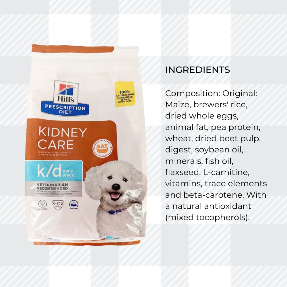 AETN Creations Prescription Diet K/D Early Stage Kidney Care 1.5kg Dry Dog Food plus AETN Jerky Treat, Early Support of Vital Kidney Function