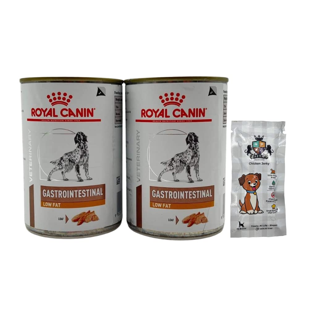 AETN Creations Gastrointestinal Low Fat Pack 2x410g Wet Dog Food in Loaf to Support Canine Gastro Health with AETN Jerky Treat