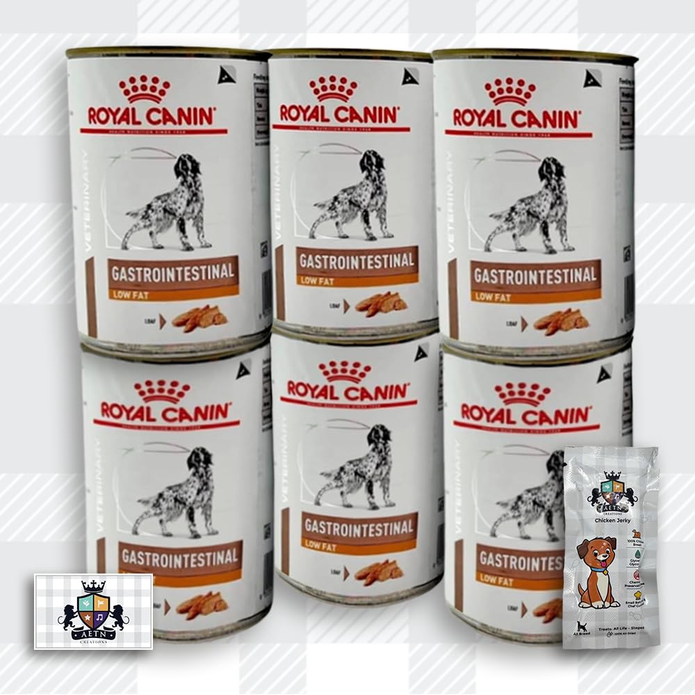 AETN Creations Gastrointestinal Low Fat Pack 6x410g Wet Dog Food in Loaf to Support Canine Gastro Health with AETN Jerky Treat