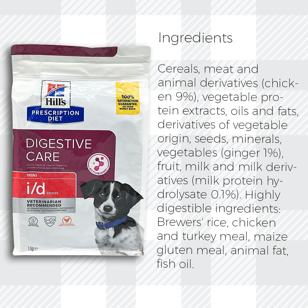 AETN Creations I/D Stress Digestive Care in Chicken 1kg Bundle Dry Mini Adult Dog Food - Calm Gastrointestinal Tract for Healthy Digestion with AETN Jerky Treat