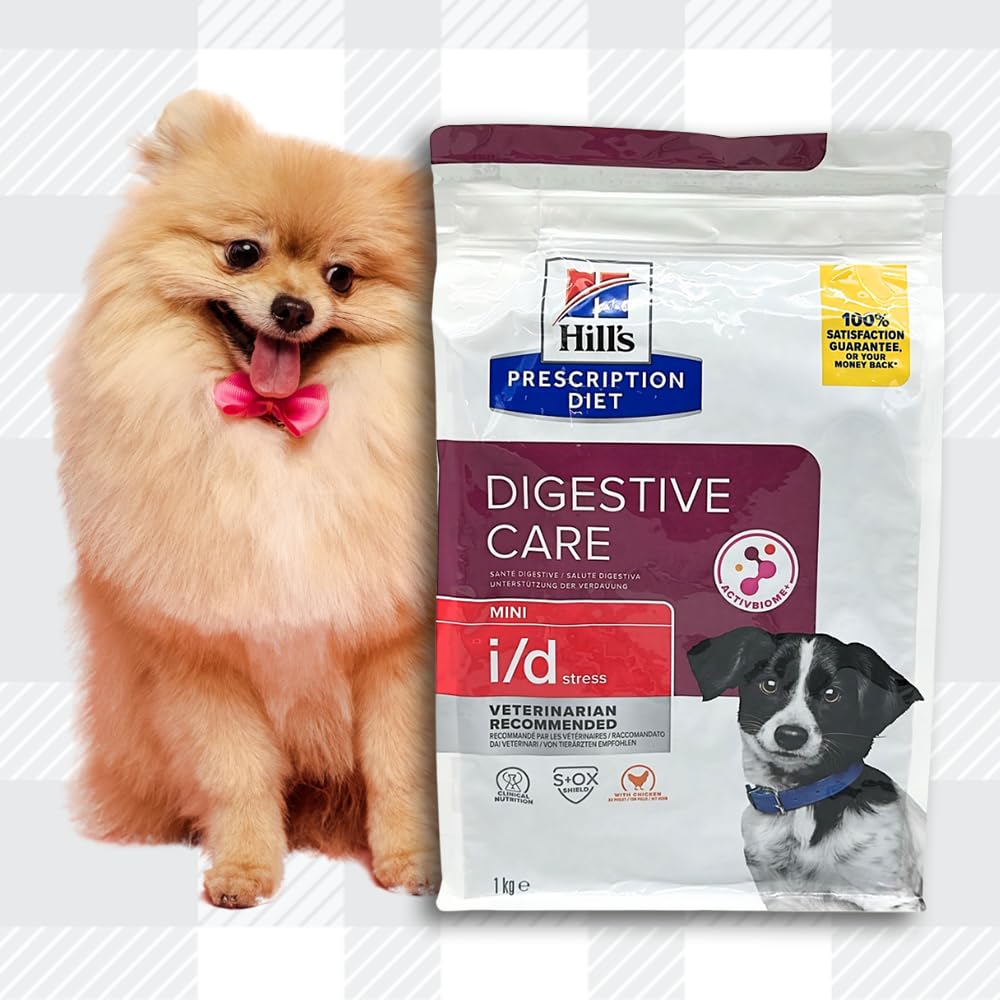 AETN Creations I/D Stress Digestive Care in Chicken 1kg Bundle Dry Mini Adult Dog Food - Calm Gastrointestinal Tract for Healthy Digestion with AETN Jerky Treat