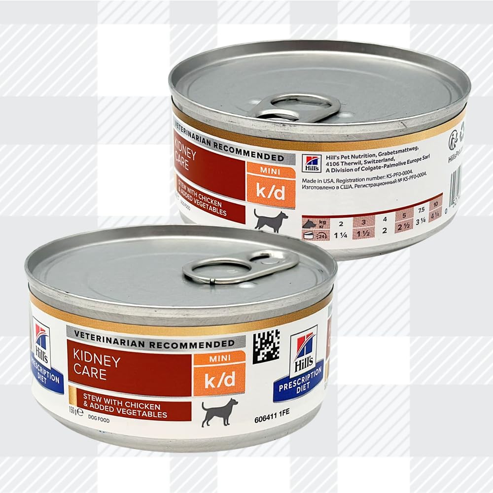 AETN Creations Prescription Diet Canine K/D Stew with Chicken 6x156g Cans plus AETN Jerky Dog Treat, Designed to Support Dogs with Kidney Concerns