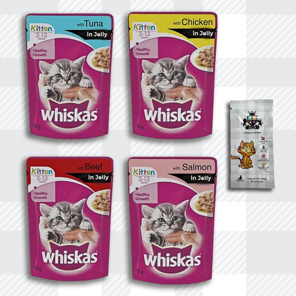 Two Packs Whiskas 2-12 Months Kitten Food Pouches Mixed Selection Jelly - 24x85g Pouches