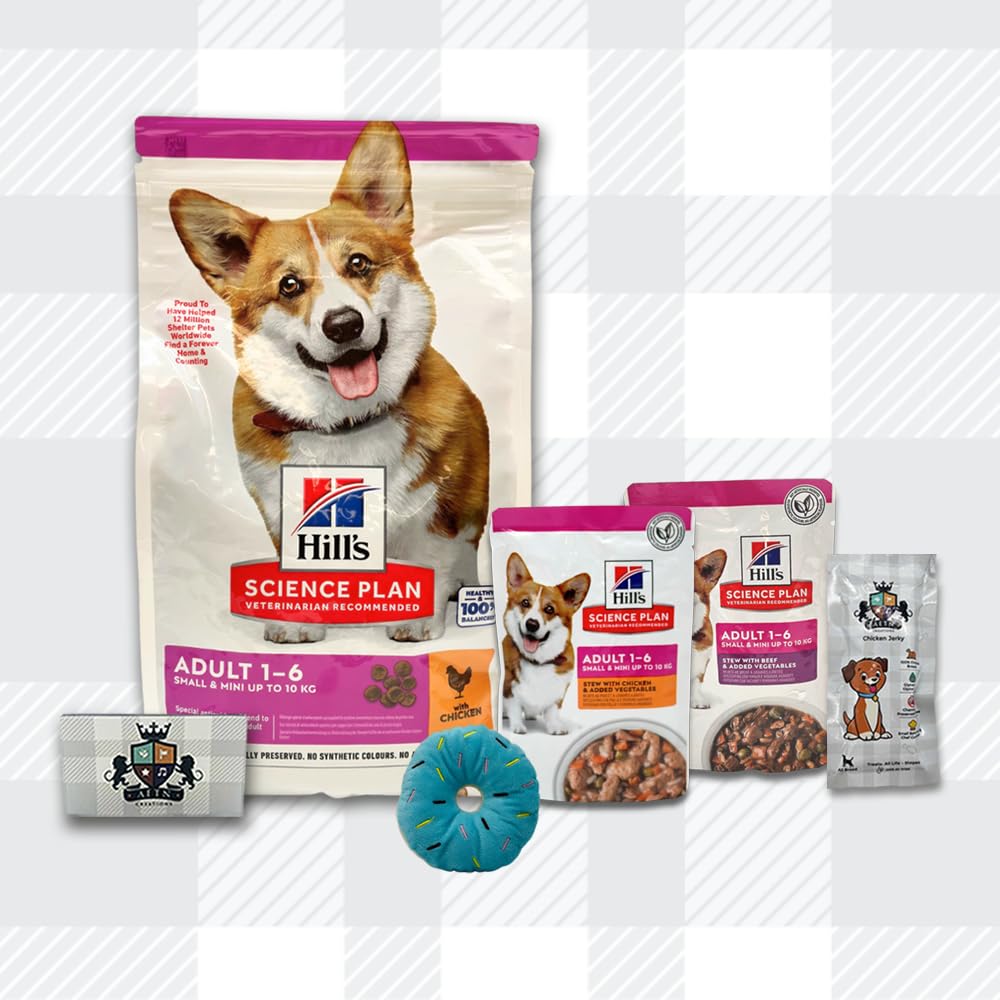 AETN Creations Hills Small Mini Adult Dog Food Bundle 1.5kg + 2x80g Wet Pouches plus AETN Jerky Treat