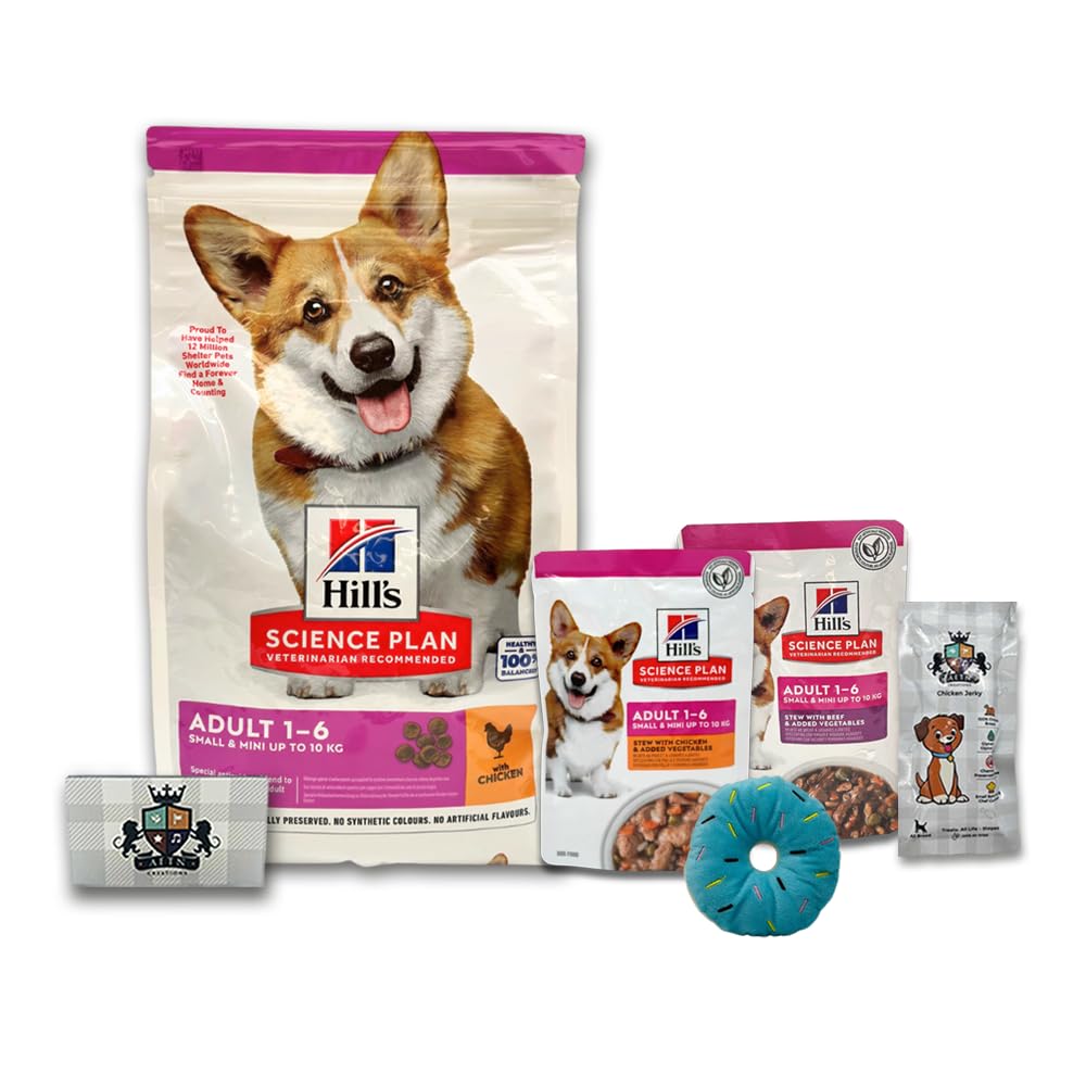 AETN Creations Hills Small Mini Adult Dog Food Bundle 1.5kg + 2x80g Wet Pouches plus AETN Jerky Treat