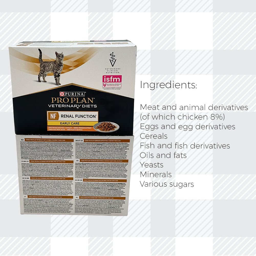 AETN Creations Pro Plan NF Renal Function Early Care Wet Cat Food 2x10x85g in Chicken plus AETN Cat Treat for Cats with Chronic Renal Insufficiency in the Early Stages