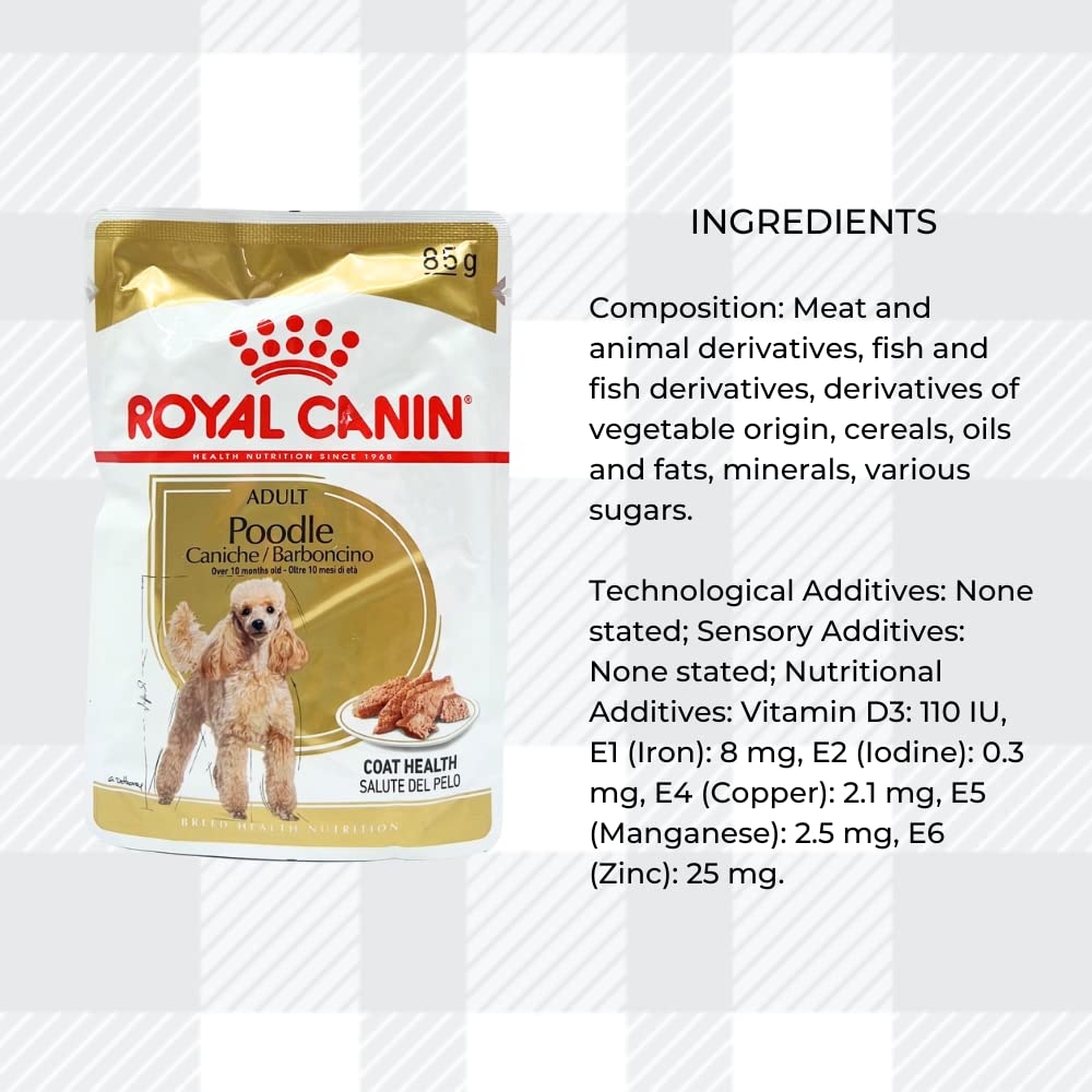 AETN Creations Wet Poodle Dog Food Bundle 12x85g Pouches plus AETN Jerky Dog Treat, Tailored Nutrition for Your Precious Poodle Over 10 Months Old