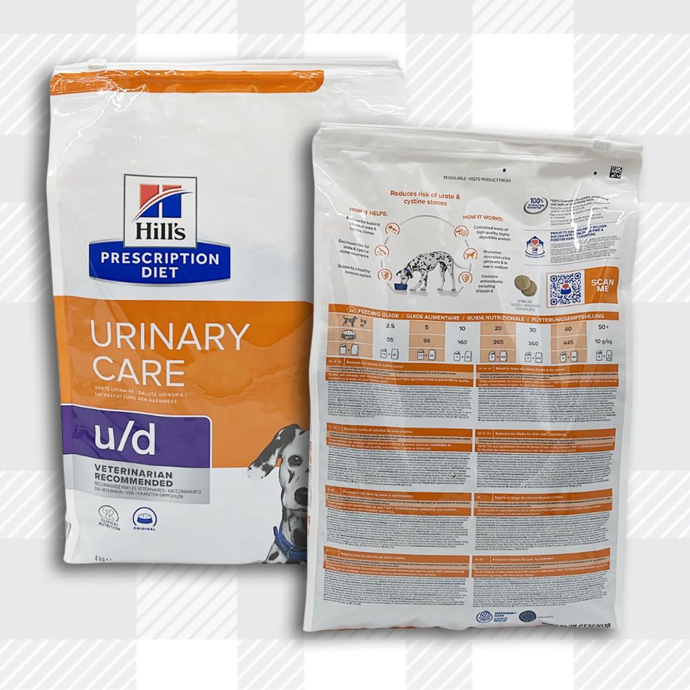 AETN Creations Diet U/D Urinary Care Dry Food for Adult Dogs Veterinary 4kg with AETN Jerky Dog Treat