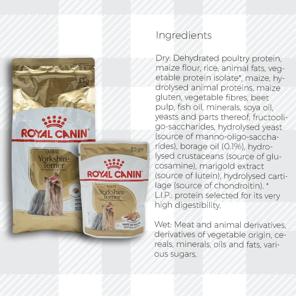 AETN Creations Complete Yorkshire Terrier Care Bundle 1.5kg Dry Dog Food + 2x85g Wet Pouches with AETN Jerky Dog Treat