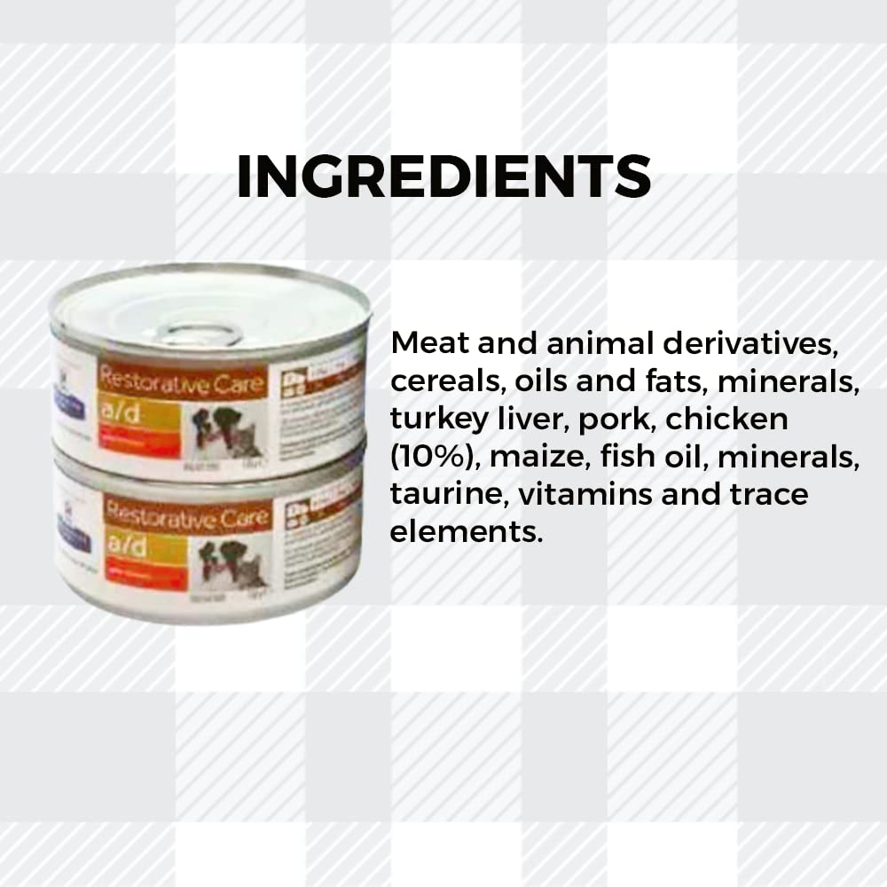 AETN Creations 6x156g Cans Adult Wet Diet Food Canine/Feline a/d Restorative Care In Chicken Flavour
