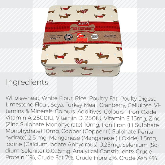 AETN Creations Delectable and Nutritious Chester's Dog Biscuits Treat Pack 500g in Irresistible Turkey & Cranberry Flavour with AETN Chicken Jerky Treat