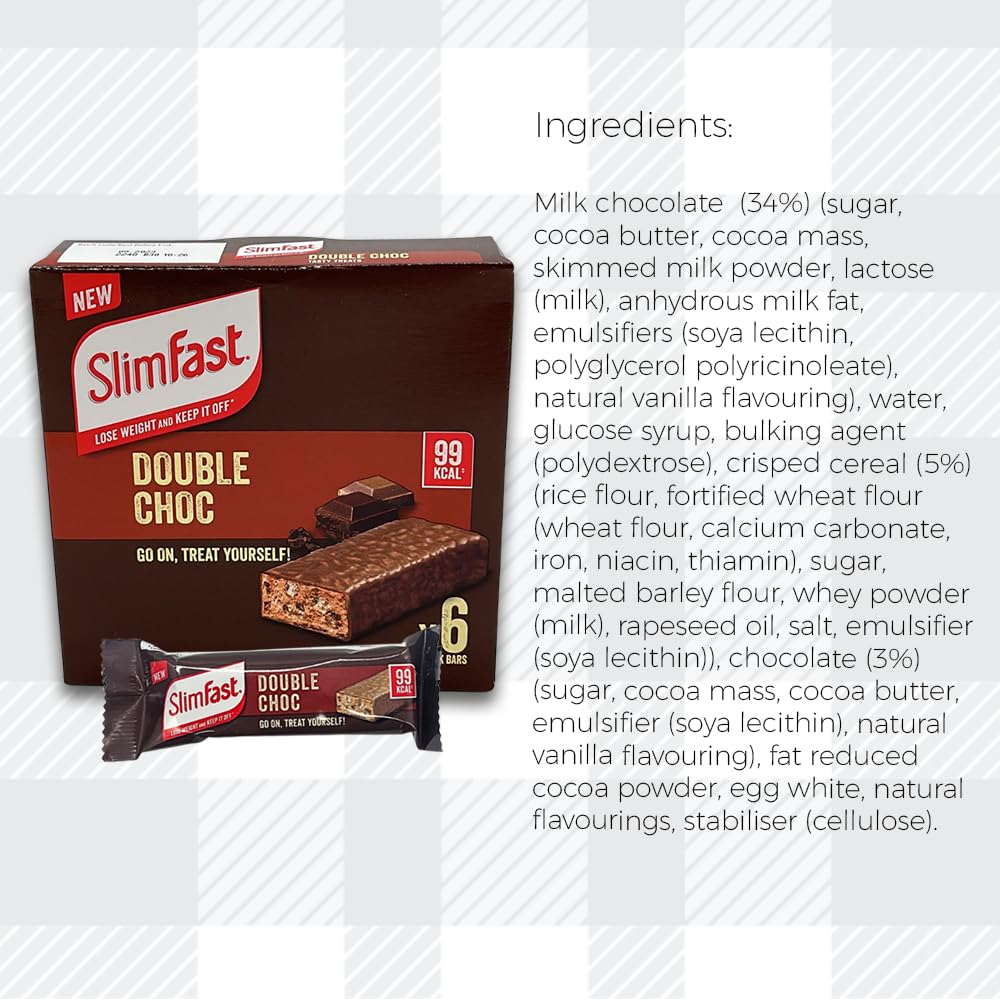 AETN Creations Slim Fast Chocolate Snack Bar 2 Boxes (12x25g) 99Kcal Sweet, Indulgent Treat On The Go with AETN Creations Fridge Magnet and Meal Planner