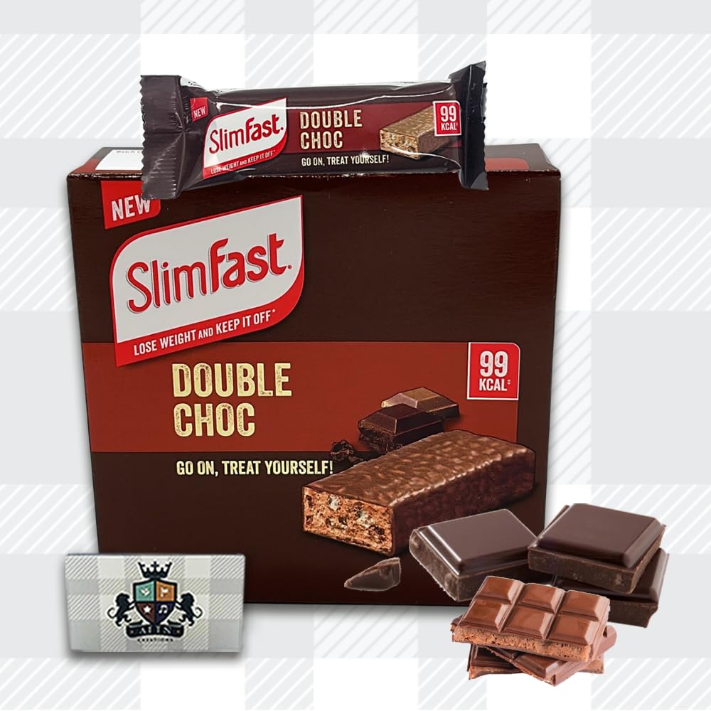AETN Creations Slim Fast Chocolate Snack Bar 2 Boxes (12x25g) 99Kcal Sweet, Indulgent Treat On The Go with AETN Creations Fridge Magnet and Meal Planner