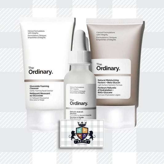 AETN Creations Ordinary The Clear Set of Cleanser, Serum and Moisturiser Nourish, Clarify and Unlock Radiant Skin Complete with AETN Keepsake Heart