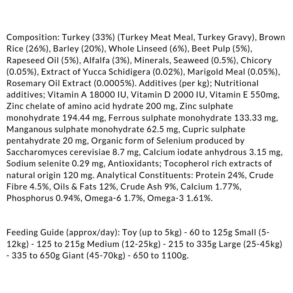 Wainwright's Adult Complete Turkey With Rice 2KG Hypoallergenic & Wheat Free Dry Dog Food Combined With Wainwrights Wet Chicken Pouch