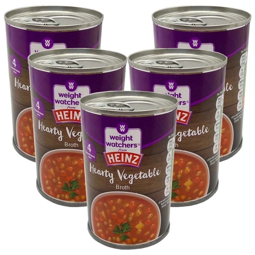 Weight Watchers Heinz Hearty Vegetable Broth 295g 5 Cans Watch Your Weight WithBlends with Low Carbs Packed of Chunky Vegetables and Pearl Barley to Make A Tasty Satisfying Delicious Soup