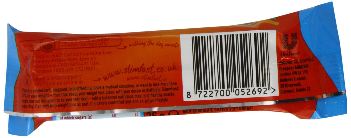 SlimFast Snack Bar Chocolate Caramel Treat 26 g - Pack of 24