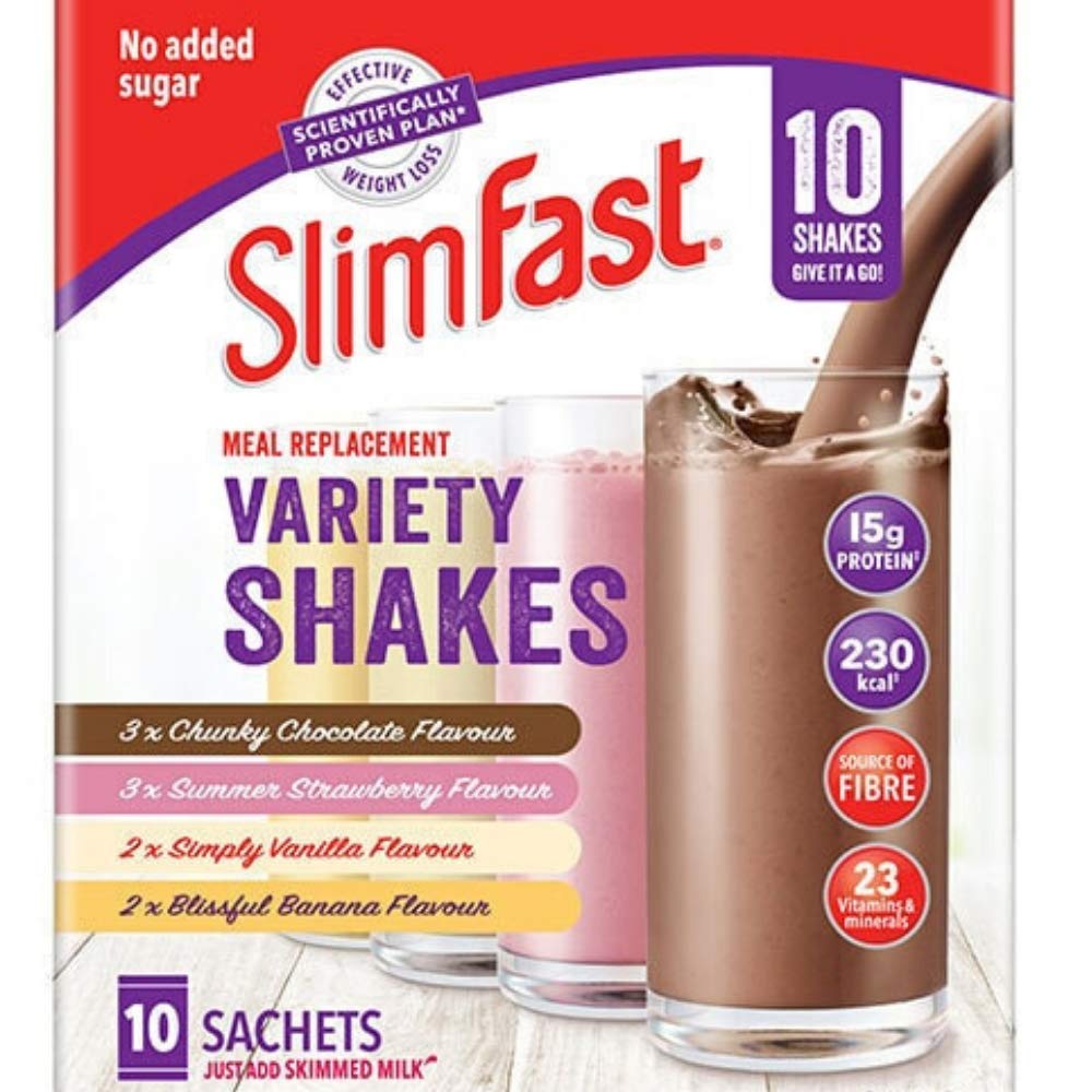 SlimFast Core Powder Sachet Assorted Box 10 Sachets Meal Replacement High Protein Drinks