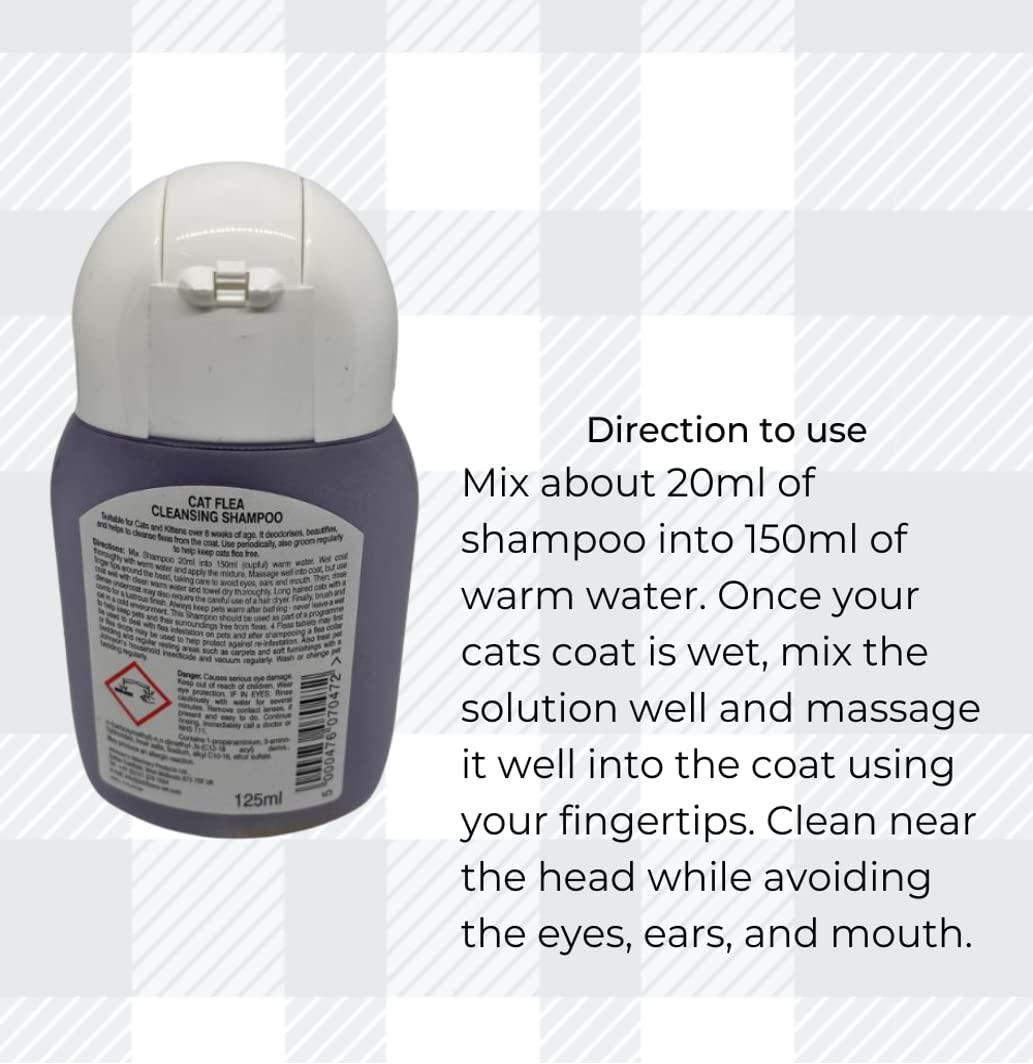 Cat Flea Shampoo Bundle Pack Consist Of Three Packs In 125ml Each Johnson Cleansing For Cat&#039;s And AETN Creations Fridge Magnet Beautiful Cleanse Flea&#039;s On Coat