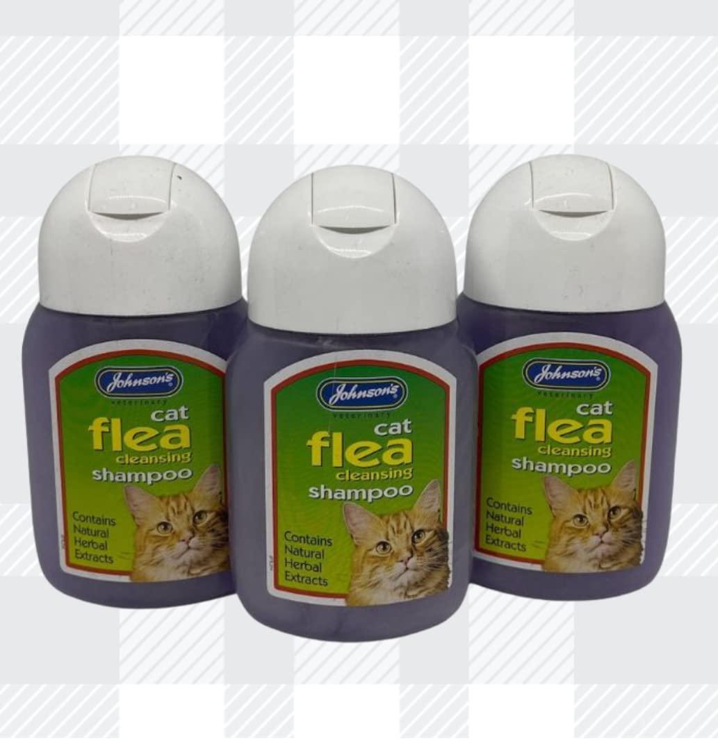 Cat Flea Shampoo Bundle Pack Consist Of Three Packs In 125ml Each Johnson Cleansing For Cat&#039;s And AETN Creations Fridge Magnet Beautiful Cleanse Flea&#039;s On Coat