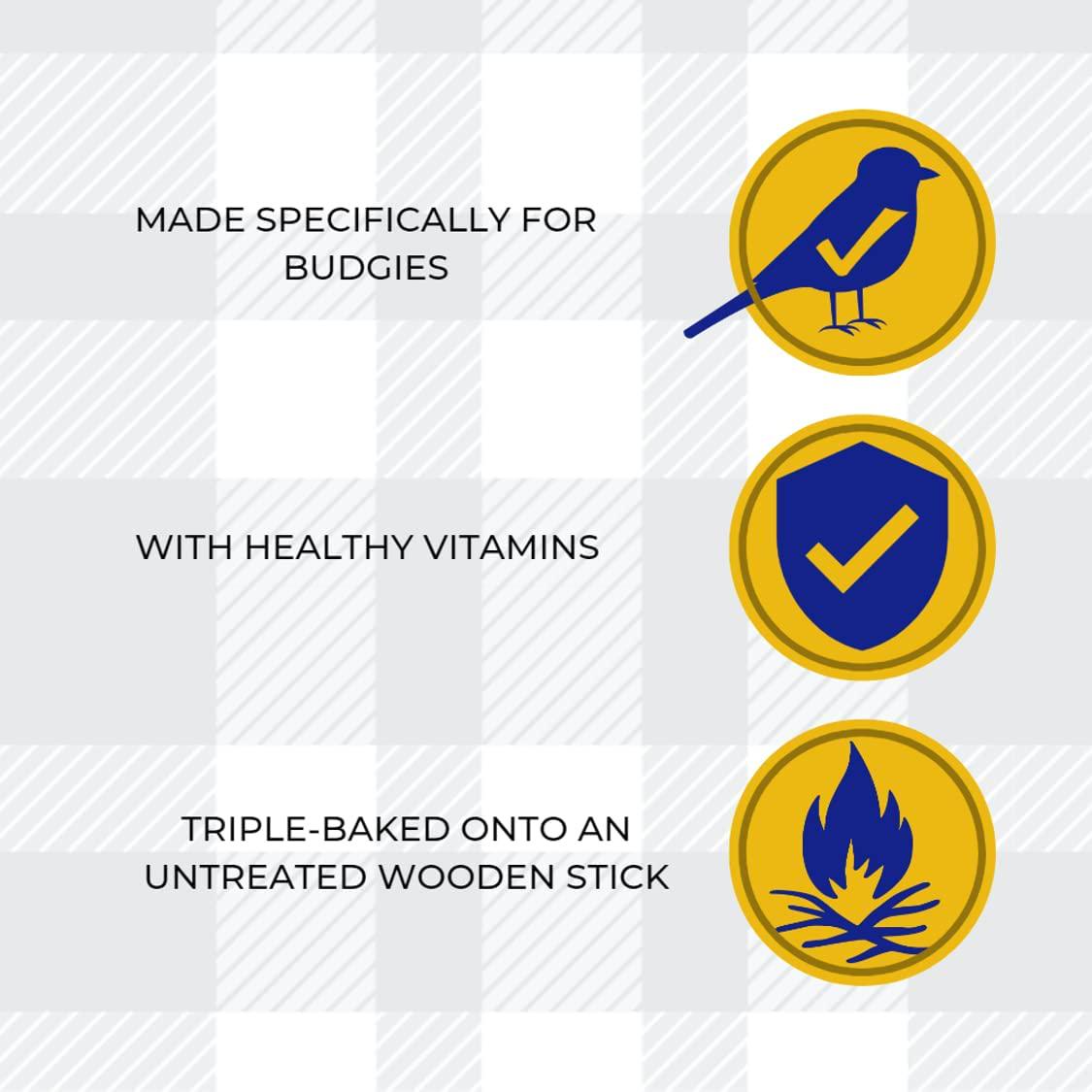 Delicious Mixed 2 Pack Of Cracker Treats For Budgies From Vitakraft Plus AETN Creations Fridge Magnet Kracker Bird Food Double Baked With Vitamins, Banana, Paprika And Kiwi Sticks