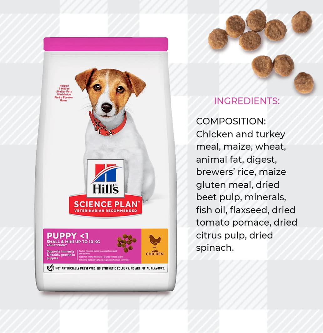 Small And Mini Puppy Dry Dog Food Pack Of Two Bags 1.5kg In Chicken Flavour Supports Immunity Healthy Growth For Breed Dogs Plus AETN Creations Fridge Magnet