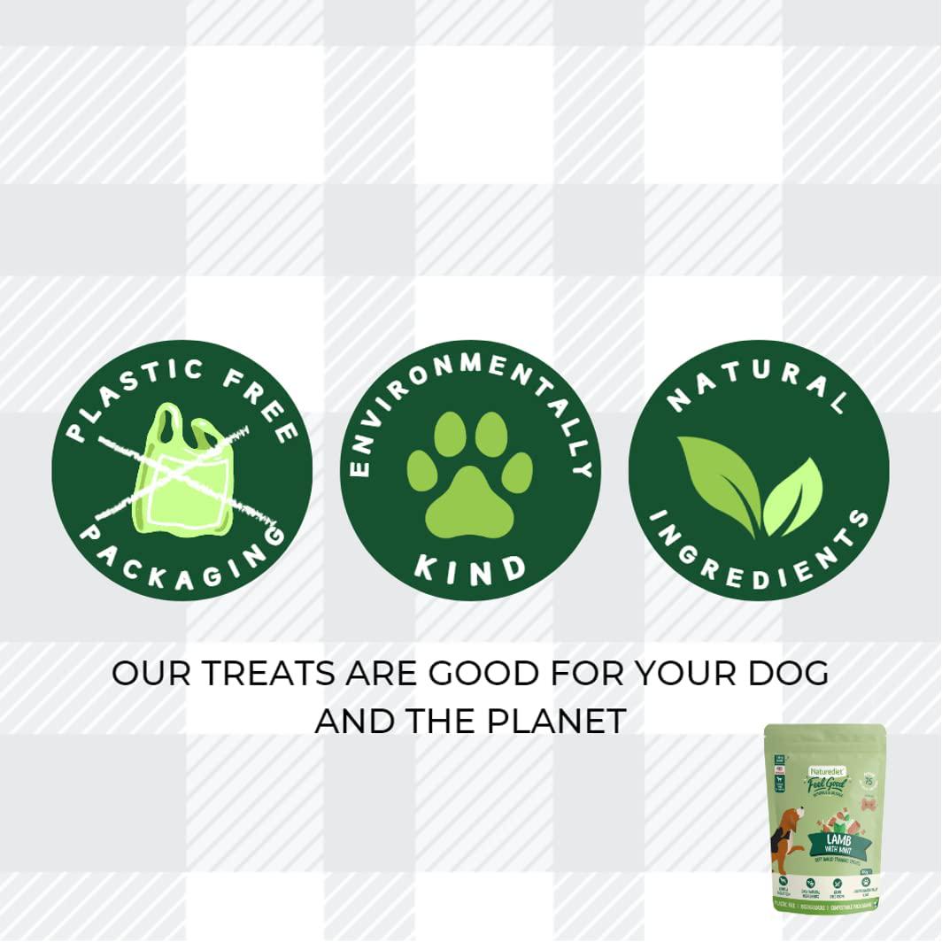 Training Treats For Dogs Pack Of 2x100g Feel Good Lamb And Mint Flavour Soft Baked Biscuits In Natural Ingredients Plus AETN Creations Fridge Magnet Grain-Free Snacks Over 2 Months